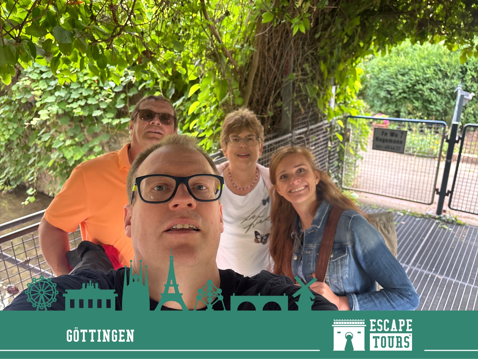 Teamfoto van Die grandiosen vier